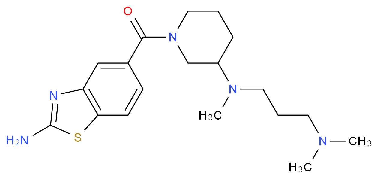 N-{1-[(2-amino-1,3-benzothiazol-5-yl)carbonyl]-3-piperidinyl}-N,N',N'-trimethyl-1,3-propanediamine_分子结构_CAS_)