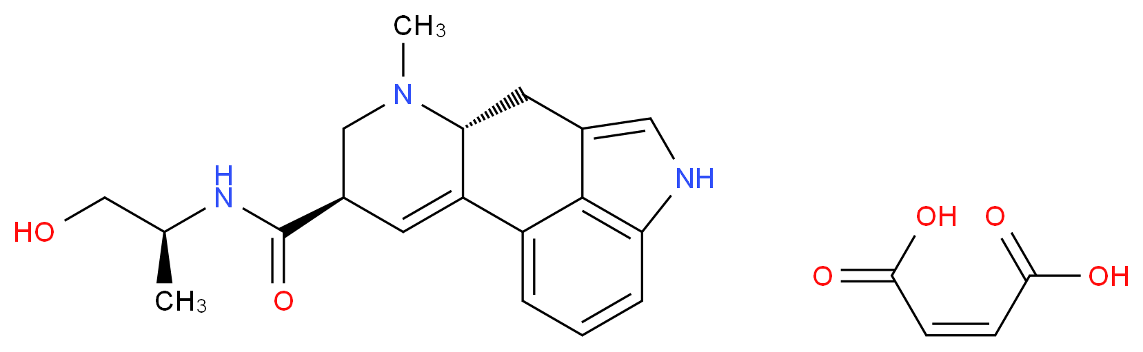 (2Z)-but-2-enedioic acid; (4R,7R)-N-[(2S)-1-hydroxypropan-2-yl]-6-methyl-6,11-diazatetracyclo[7.6.1.0<sup>2</sup>,<sup>7</sup>.0<sup>1</sup><sup>2</sup>,<sup>1</sup><sup>6</sup>]hexadeca-1(15),2,9,12(16),13-pentaene-4-carboxamide_分子结构_CAS_129-51-1