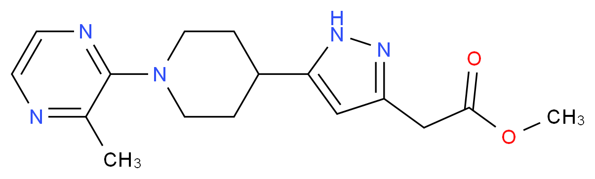 methyl {5-[1-(3-methylpyrazin-2-yl)piperidin-4-yl]-1H-pyrazol-3-yl}acetate_分子结构_CAS_)