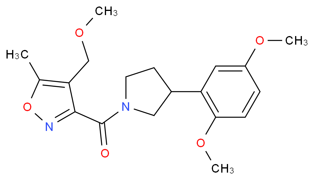 3-{[3-(2,5-dimethoxyphenyl)-1-pyrrolidinyl]carbonyl}-4-(methoxymethyl)-5-methylisoxazole_分子结构_CAS_)