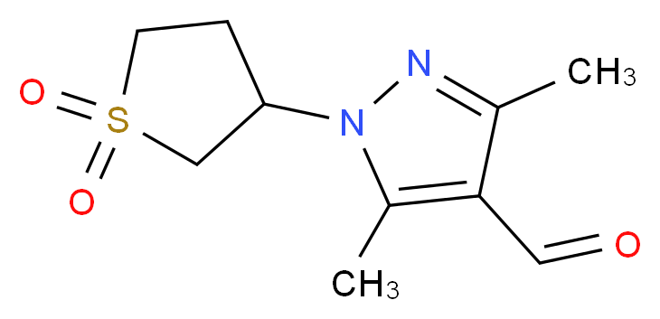 1-(1,1-dioxo-1$l^{6}-thiolan-3-yl)-3,5-dimethyl-1H-pyrazole-4-carbaldehyde_分子结构_CAS_955043-57-9