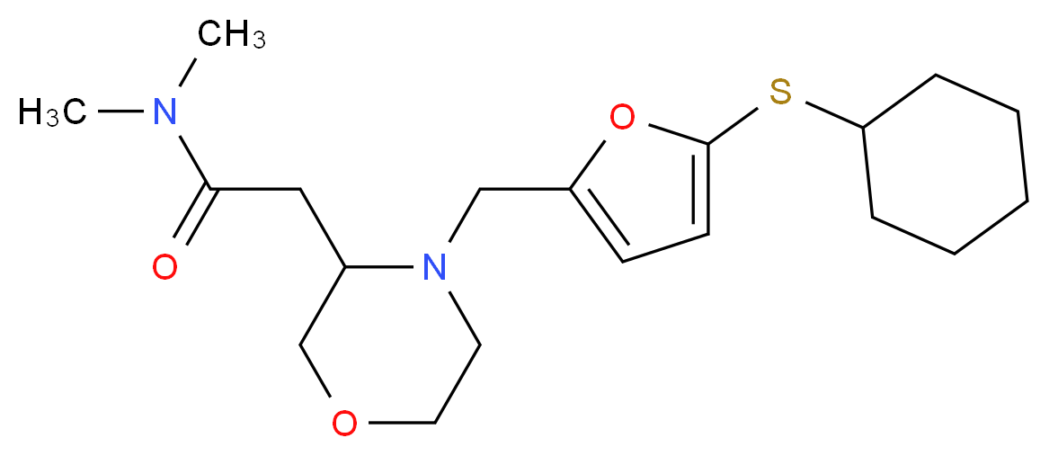 2-(4-{[5-(cyclohexylthio)-2-furyl]methyl}-3-morpholinyl)-N,N-dimethylacetamide_分子结构_CAS_)
