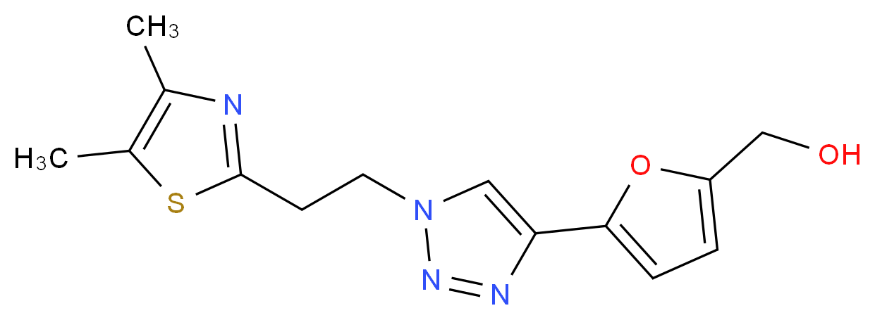 (5-{1-[2-(4,5-dimethyl-1,3-thiazol-2-yl)ethyl]-1H-1,2,3-triazol-4-yl}-2-furyl)methanol_分子结构_CAS_)
