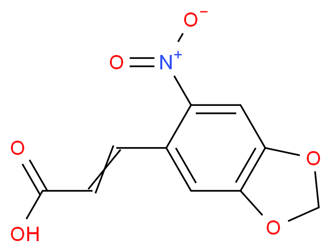 (2E)-3-(6-nitro-1,3-benzodioxol-5-yl)acrylic acid_分子结构_CAS_6315-90-8)