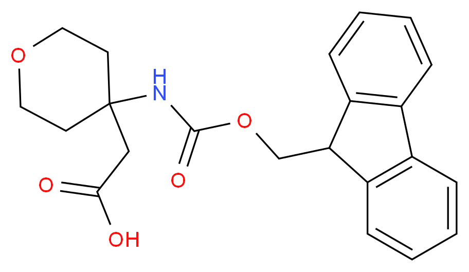 2-(4-{[(9H-fluoren-9-ylmethoxy)carbonyl]amino}oxan-4-yl)acetic acid_分子结构_CAS_946716-25-2