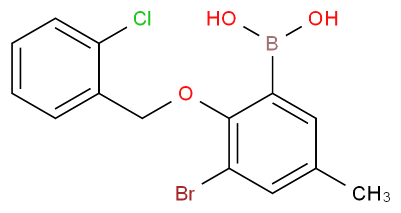 {3-bromo-2-[(2-chlorophenyl)methoxy]-5-methylphenyl}boronic acid_分子结构_CAS_849052-17-1
