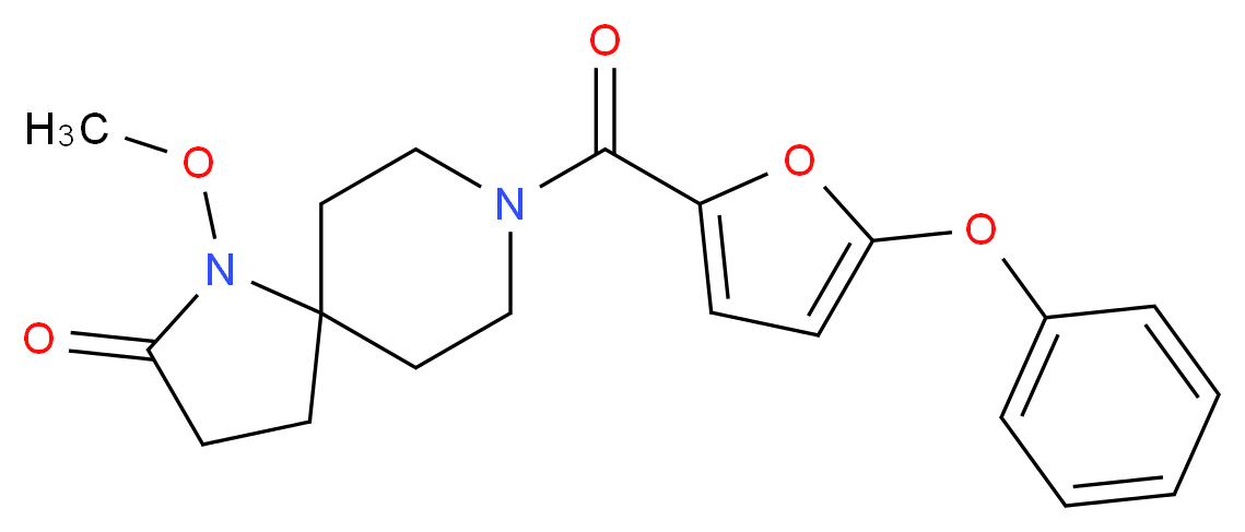 1-methoxy-8-(5-phenoxy-2-furoyl)-1,8-diazaspiro[4.5]decan-2-one_分子结构_CAS_)