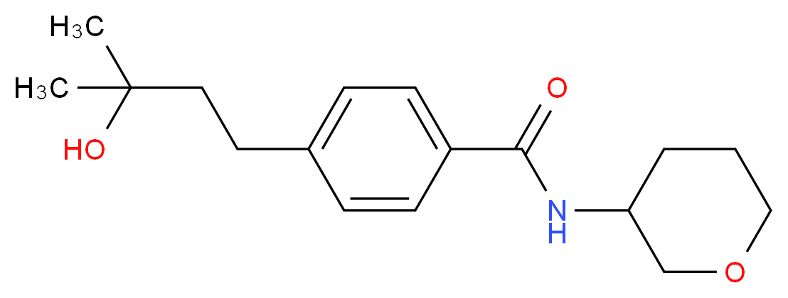 4-(3-hydroxy-3-methylbutyl)-N-(tetrahydro-2H-pyran-3-yl)benzamide_分子结构_CAS_)