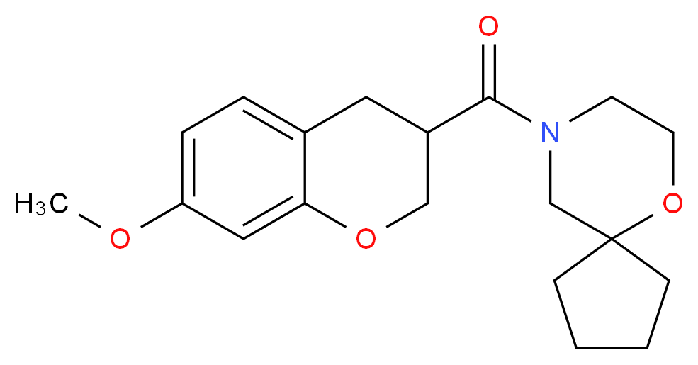 9-[(7-methoxy-3,4-dihydro-2H-chromen-3-yl)carbonyl]-6-oxa-9-azaspiro[4.5]decane_分子结构_CAS_)
