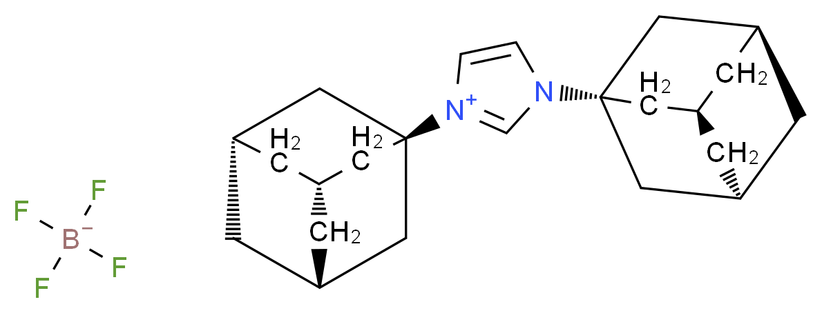 1,3-bis[(3R,5S,7s)-adamantan-1-yl]-3H-1λ<sup>5</sup>,3-imidazol-1-ylium; tetrafluoroboranuide_分子结构_CAS_286014-42-4