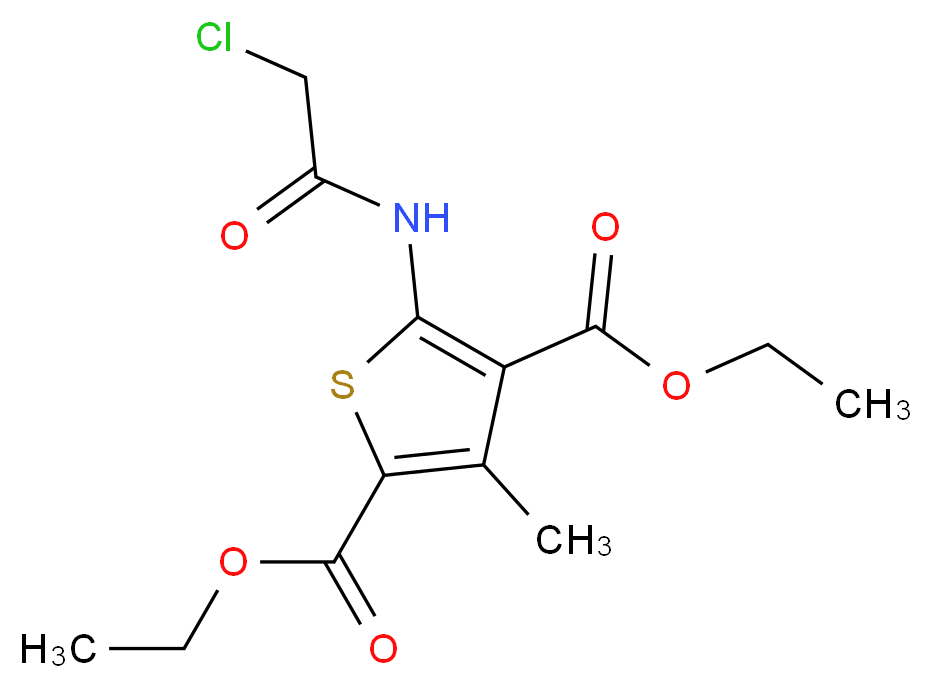 Diethyl 5-[(chloroacetyl)amino]-3-methylthiophene-2,4-dicarboxylate_分子结构_CAS_)