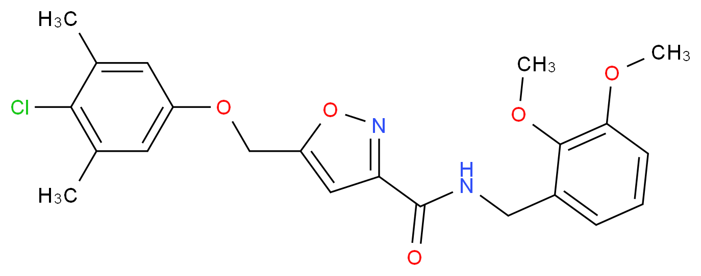 5-[(4-chloro-3,5-dimethylphenoxy)methyl]-N-(2,3-dimethoxybenzyl)-3-isoxazolecarboxamide_分子结构_CAS_)