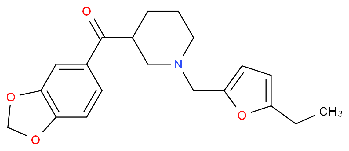 1,3-benzodioxol-5-yl{1-[(5-ethyl-2-furyl)methyl]-3-piperidinyl}methanone_分子结构_CAS_)