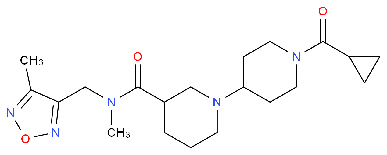 1'-(cyclopropylcarbonyl)-N-methyl-N-[(4-methyl-1,2,5-oxadiazol-3-yl)methyl]-1,4'-bipiperidine-3-carboxamide_分子结构_CAS_)