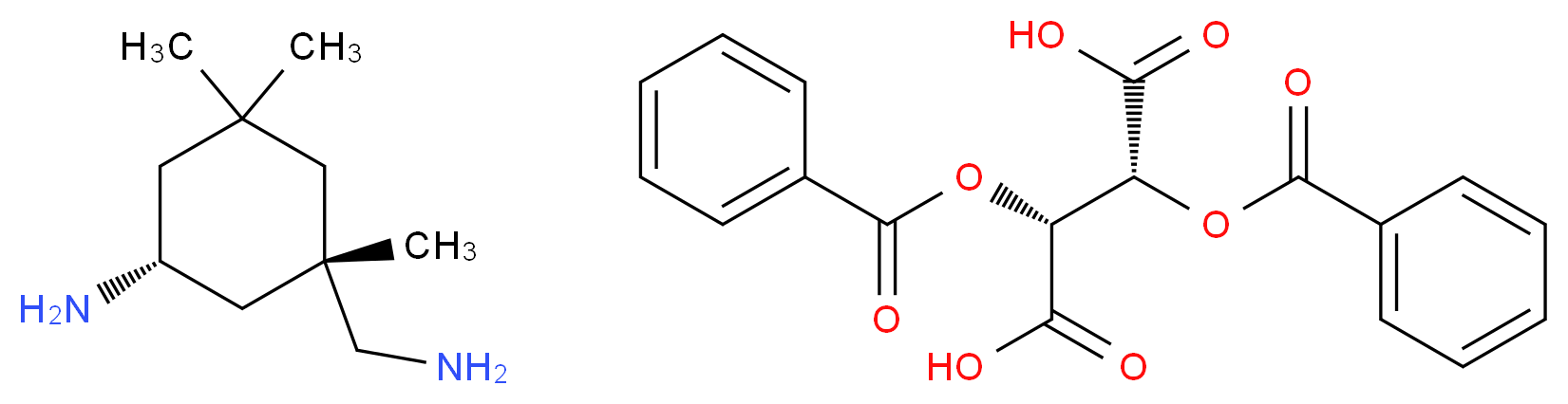 (1R,3S)-3-(aminomethyl)-3,5,5-trimethylcyclohexan-1-amine; (2R,3R)-2,3-bis(benzoyloxy)butanedioic acid_分子结构_CAS_918963-28-7