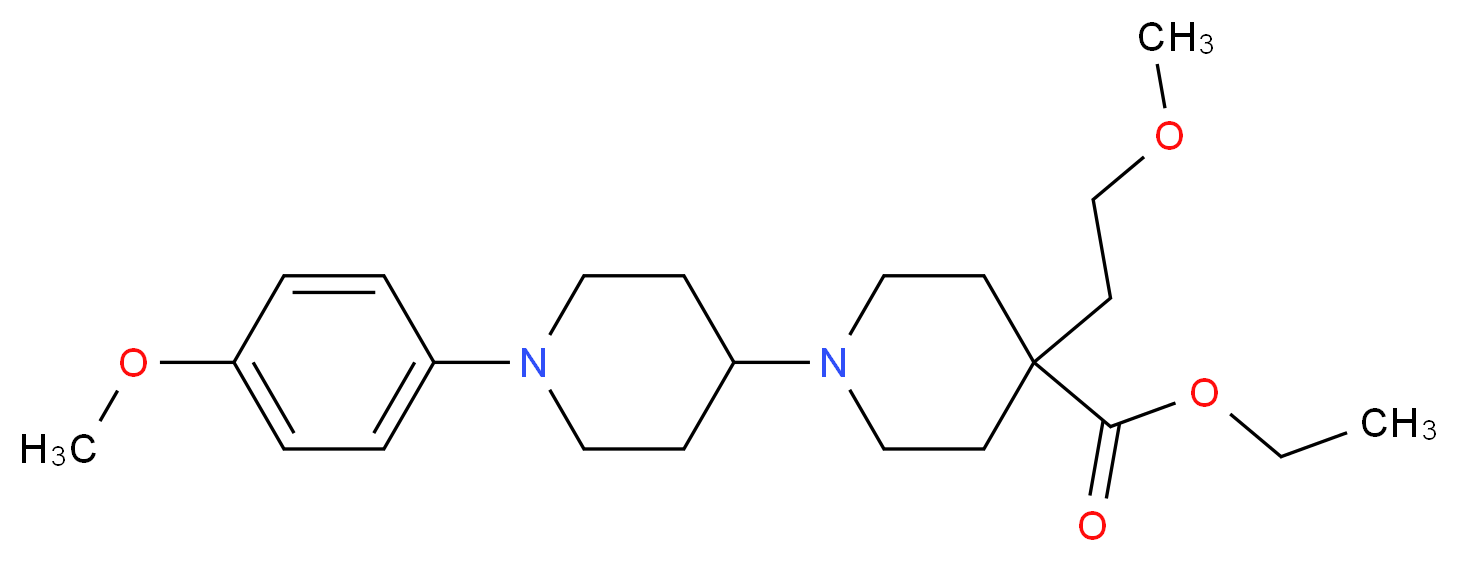ethyl 4-(2-methoxyethyl)-1'-(4-methoxyphenyl)-1,4'-bipiperidine-4-carboxylate_分子结构_CAS_)