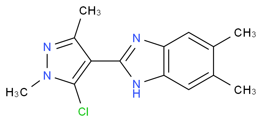 2-(5-chloro-1,3-dimethyl-1H-pyrazol-4-yl)-5,6-dimethyl-1H-benzimidazole_分子结构_CAS_)