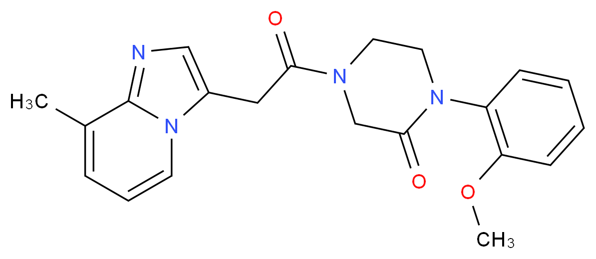 1-(2-methoxyphenyl)-4-[(8-methylimidazo[1,2-a]pyridin-3-yl)acetyl]-2-piperazinone_分子结构_CAS_)