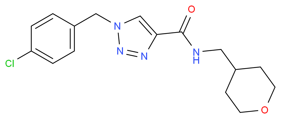 1-(4-chlorobenzyl)-N-(tetrahydro-2H-pyran-4-ylmethyl)-1H-1,2,3-triazole-4-carboxamide_分子结构_CAS_)