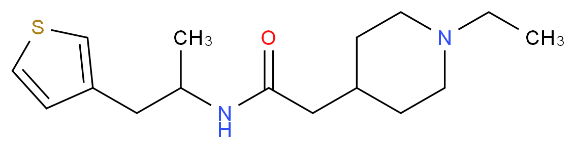 2-(1-ethyl-4-piperidinyl)-N-[1-methyl-2-(3-thienyl)ethyl]acetamide_分子结构_CAS_)