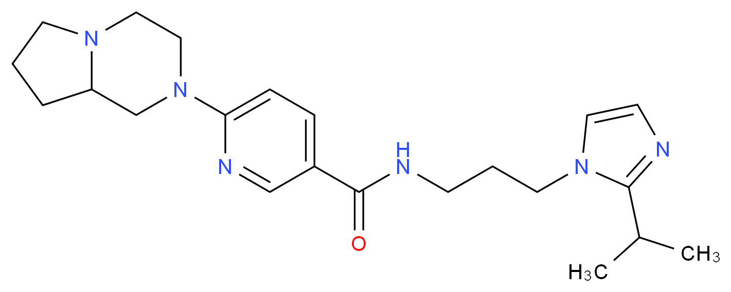 6-(hexahydropyrrolo[1,2-a]pyrazin-2(1H)-yl)-N-[3-(2-isopropyl-1H-imidazol-1-yl)propyl]nicotinamide_分子结构_CAS_)