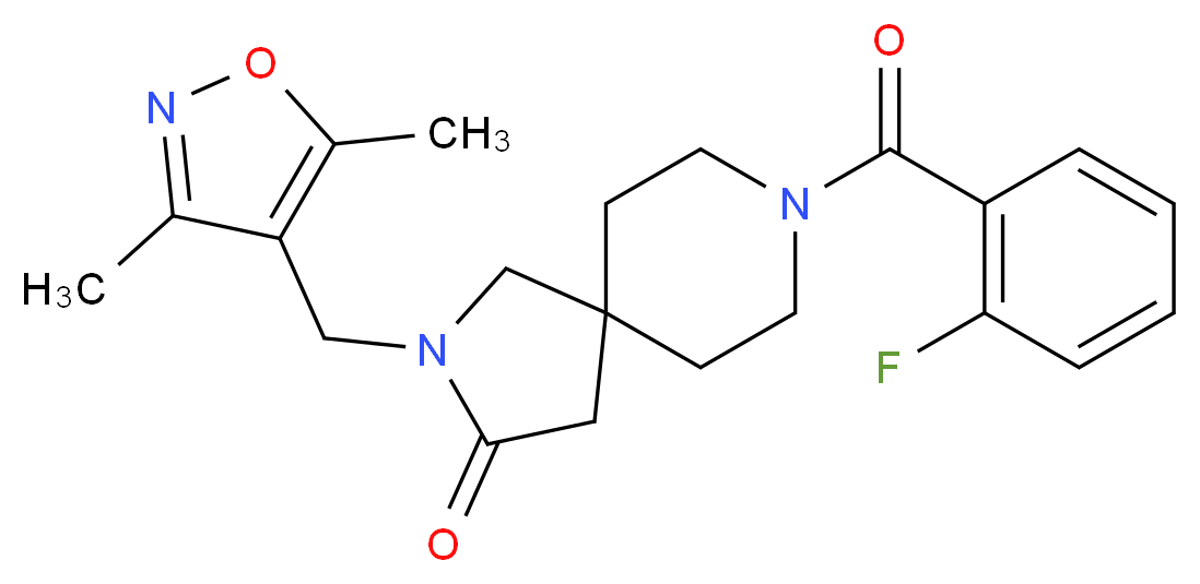 2-[(3,5-dimethyl-4-isoxazolyl)methyl]-8-(2-fluorobenzoyl)-2,8-diazaspiro[4.5]decan-3-one_分子结构_CAS_)