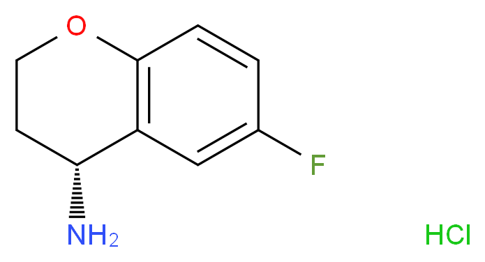 (4R)-6-fluoro-3,4-dihydro-2H-1-benzopyran-4-amine hydrochloride_分子结构_CAS_911826-09-0