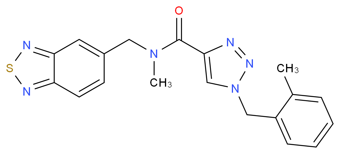 N-(2,1,3-benzothiadiazol-5-ylmethyl)-N-methyl-1-(2-methylbenzyl)-1H-1,2,3-triazole-4-carboxamide_分子结构_CAS_)