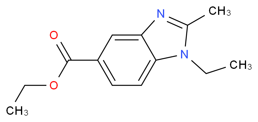 1-Ethyl-2-methyl-1H-benzoimidazole-5-carboxylic acid ethyl ester_分子结构_CAS_92108-02-6)