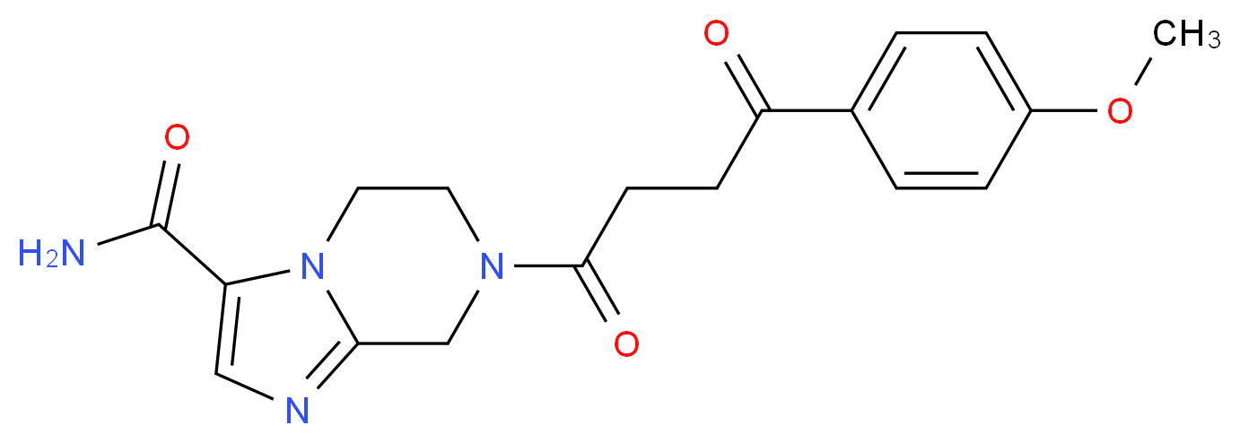 7-[4-(4-methoxyphenyl)-4-oxobutanoyl]-5,6,7,8-tetrahydroimidazo[1,2-a]pyrazine-3-carboxamide_分子结构_CAS_)