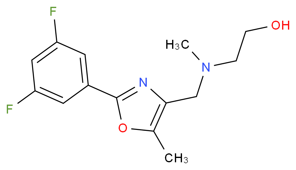 2-[{[2-(3,5-difluorophenyl)-5-methyl-1,3-oxazol-4-yl]methyl}(methyl)amino]ethanol_分子结构_CAS_)