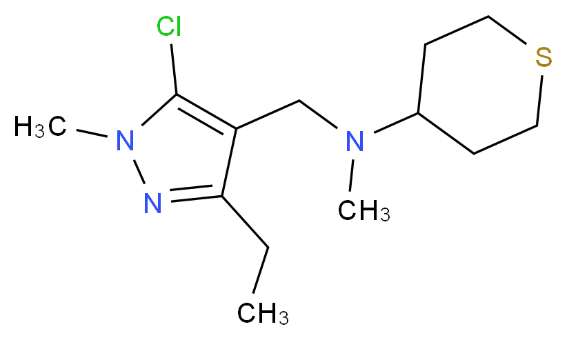 N-[(5-chloro-3-ethyl-1-methyl-1H-pyrazol-4-yl)methyl]-N-methyltetrahydro-2H-thiopyran-4-amine_分子结构_CAS_)