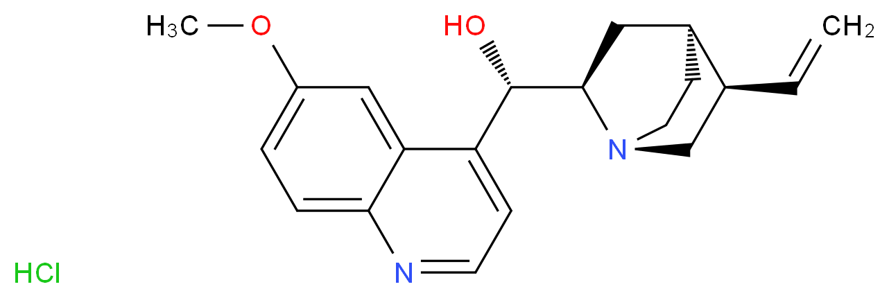 (S)-[(2R,4S,5R)-5-ethenyl-1-azabicyclo[2.2.2]octan-2-yl](6-methoxyquinolin-4-yl)methanol hydrochloride_分子结构_CAS_130-89-2