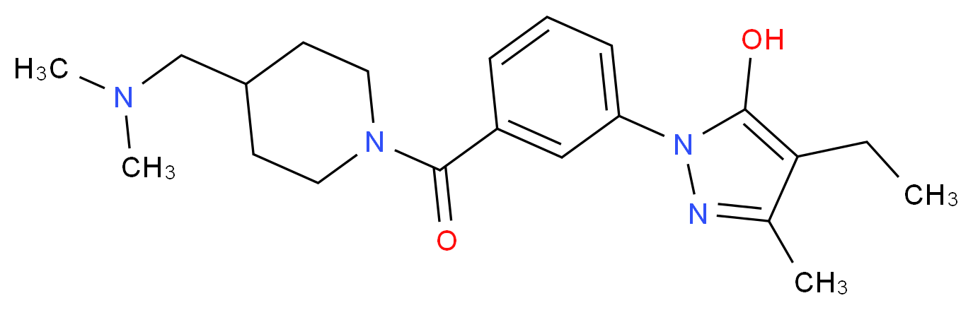 1-[3-({4-[(dimethylamino)methyl]piperidin-1-yl}carbonyl)phenyl]-4-ethyl-3-methyl-1H-pyrazol-5-ol_分子结构_CAS_)