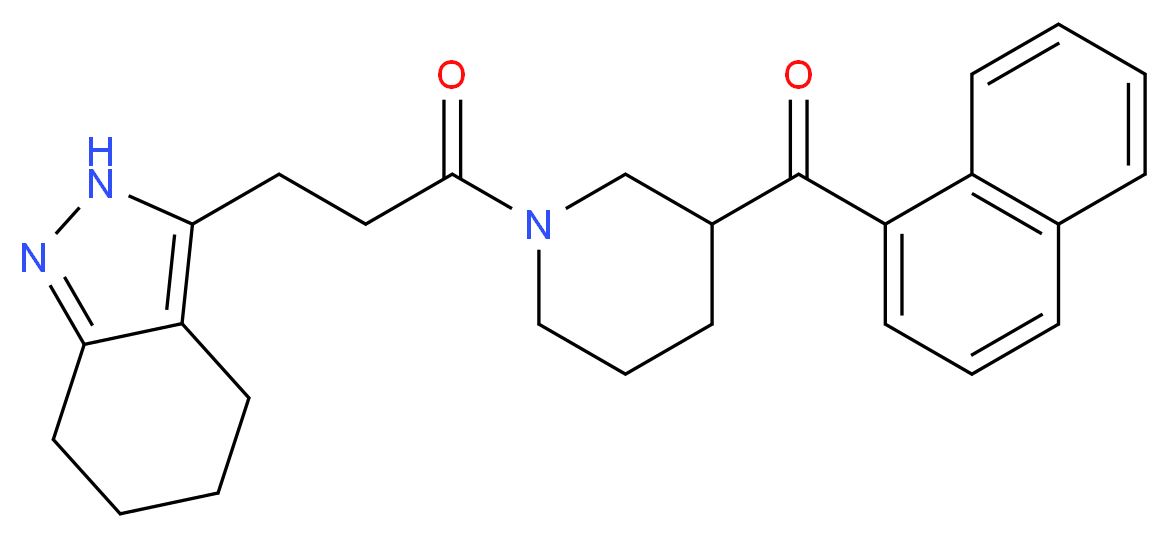1-naphthyl{1-[3-(4,5,6,7-tetrahydro-2H-indazol-3-yl)propanoyl]-3-piperidinyl}methanone_分子结构_CAS_)