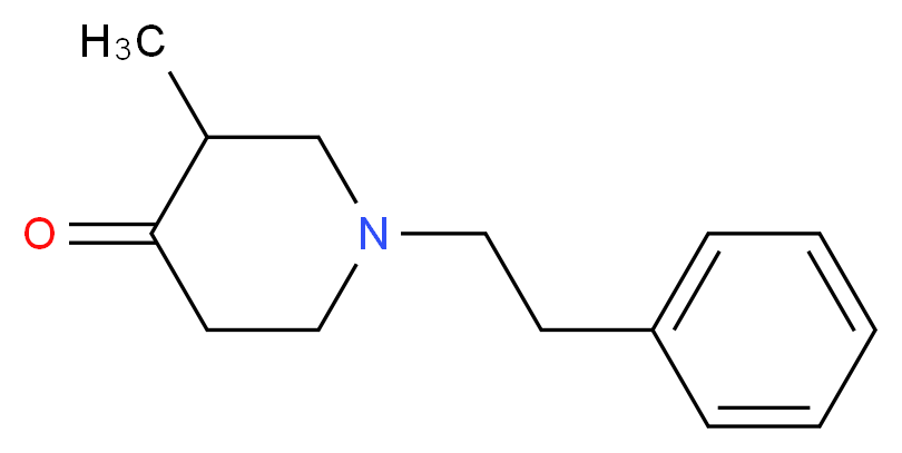 3-甲基-1-(2-苯乙基)-4-哌啶酮_分子结构_CAS_129164-39-2)