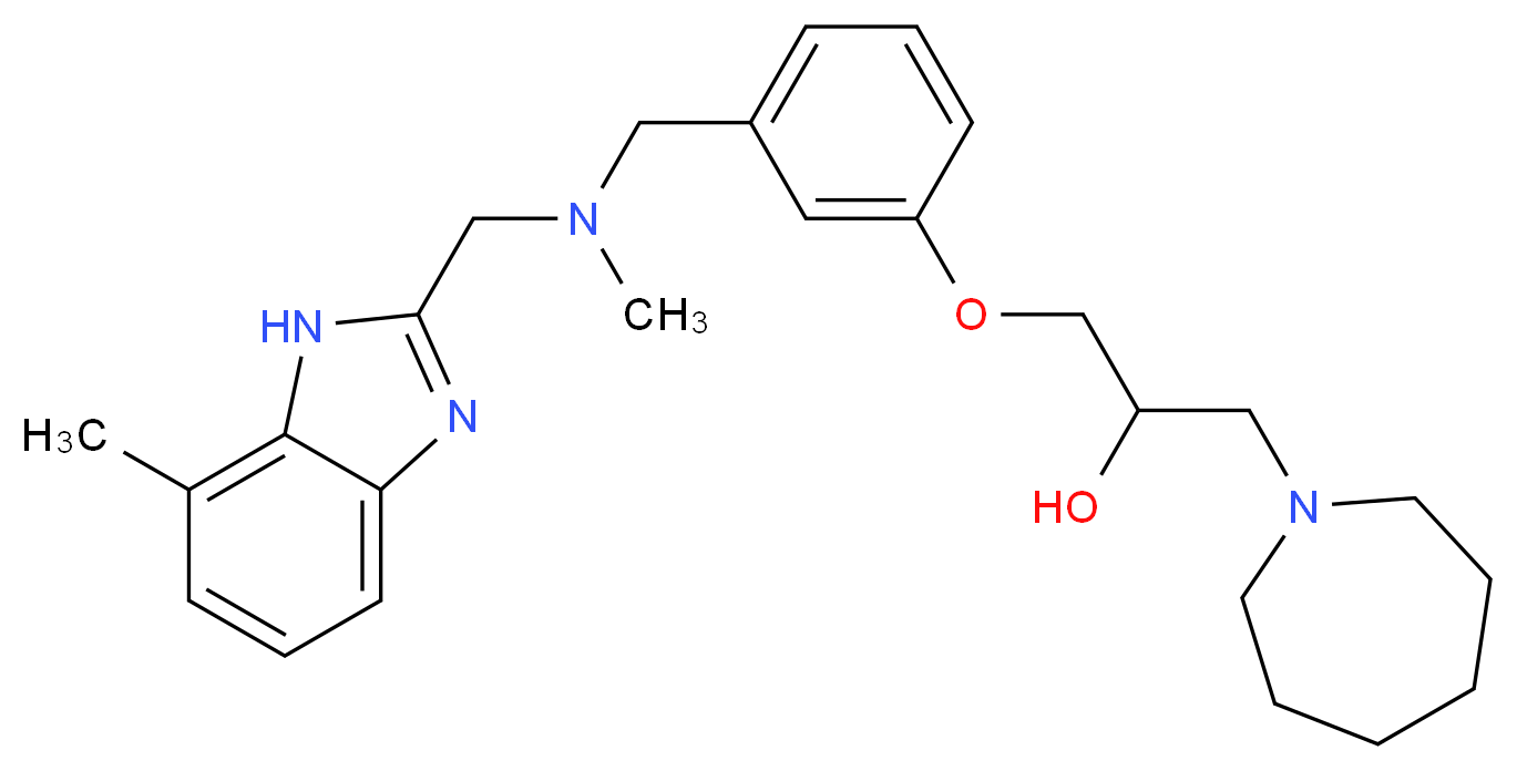 1-(1-azepanyl)-3-[3-({methyl[(7-methyl-1H-benzimidazol-2-yl)methyl]amino}methyl)phenoxy]-2-propanol_分子结构_CAS_)