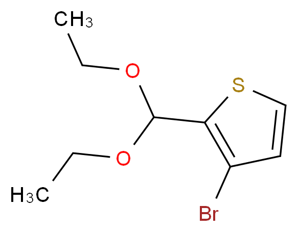 3-bromo-2-(diethoxymethyl)thiophene_分子结构_CAS_34042-95-0