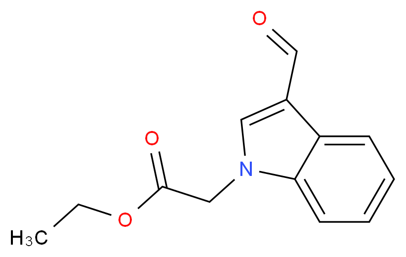 (3-Formyl-indol-1-yl)-acetic acid ethyl ester_分子结构_CAS_27065-94-7)