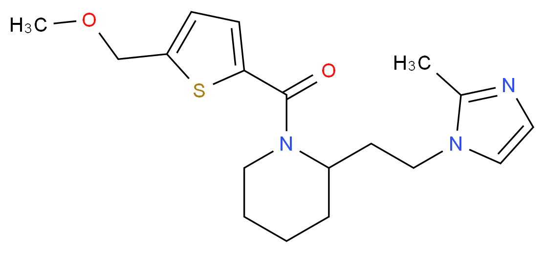 1-{[5-(methoxymethyl)-2-thienyl]carbonyl}-2-[2-(2-methyl-1H-imidazol-1-yl)ethyl]piperidine_分子结构_CAS_)