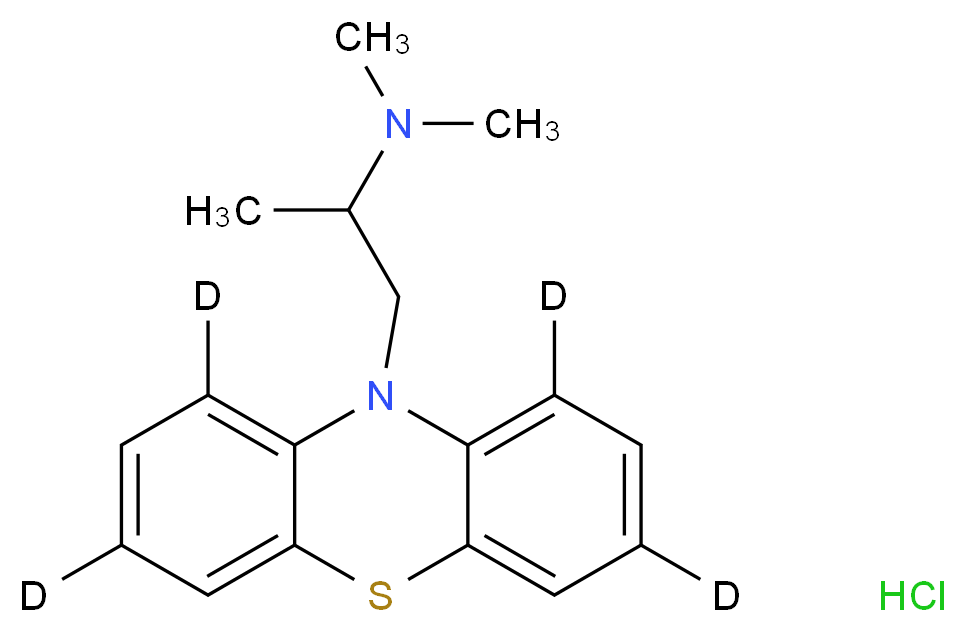 dimethyl({1-[(1,3,7,9-<sup>2</sup>H<sub>4</sub>)-10H-phenothiazin-10-yl]propan-2-yl})amine hydrochloride_分子结构_CAS_1173018-74-0