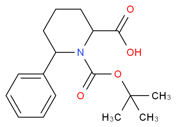 1-[(tert-butoxy)carbonyl]-6-phenylpiperidine-2-carboxylic acid_分子结构_CAS_1219175-87-7