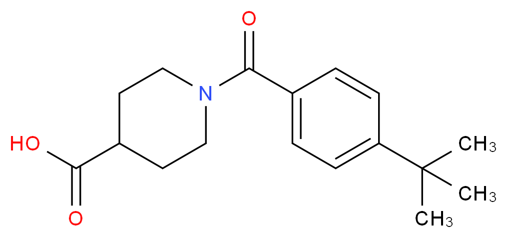 1-(4-tert-butylbenzoyl)piperidine-4-carboxylic acid_分子结构_CAS_593261-87-1)