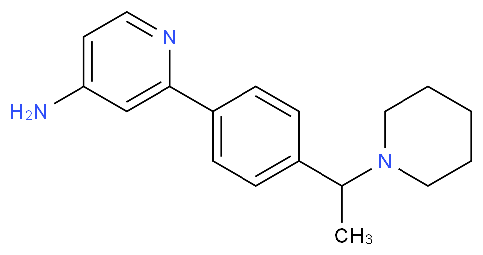 2-[4-(1-piperidin-1-ylethyl)phenyl]pyridin-4-amine_分子结构_CAS_)