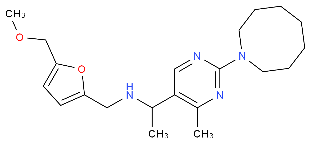 1-[2-(1-azocanyl)-4-methyl-5-pyrimidinyl]-N-{[5-(methoxymethyl)-2-furyl]methyl}ethanamine_分子结构_CAS_)