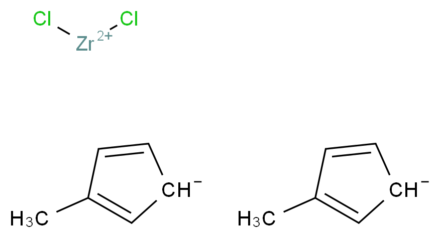 bis(3-methylcyclopenta-2,4-dien-1-ide); dichlorozirconiumbis(ylium)_分子结构_CAS_12109-71-6