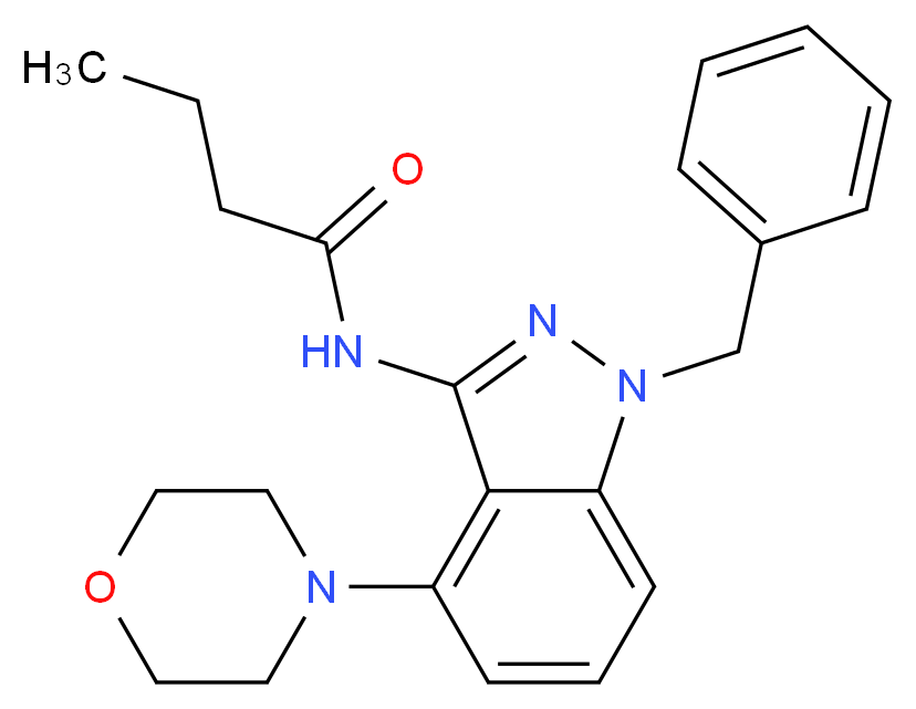 N-(1-benzyl-4-morpholin-4-yl-1H-indazol-3-yl)butanamide_分子结构_CAS_)