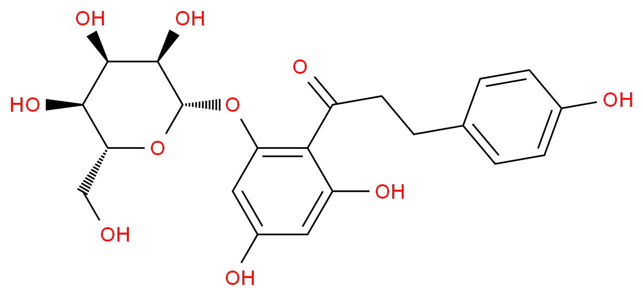 1-(2,4-dihydroxy-6-{[(2S,3R,4R,5S,6R)-3,4,5-trihydroxy-6-(hydroxymethyl)oxan-2-yl]oxy}phenyl)-3-(4-hydroxyphenyl)propan-1-one_分子结构_CAS_60-81-1