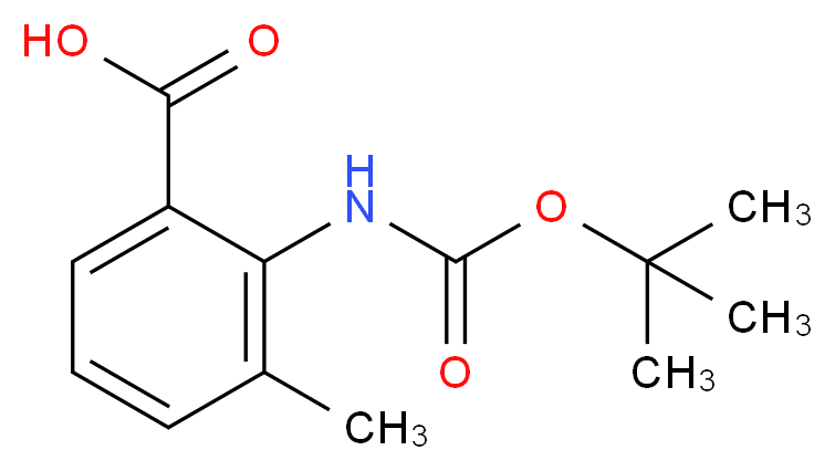 2-{[(tert-butoxy)carbonyl]amino}-3-methylbenzoic acid_分子结构_CAS_669713-59-1