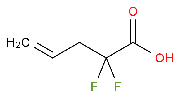 2,2-二氟-4-戊烯酸_分子结构_CAS_55039-89-9)